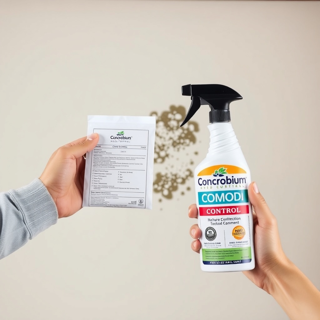 A realistic photograph of a homeowner holding a sealed test kit envelope in one hand and a